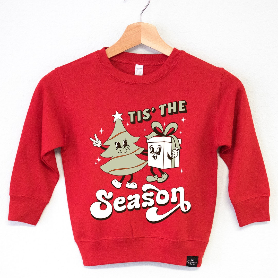 Tis the Season Vintage Christmas Sweater Kids Christmas Etsy