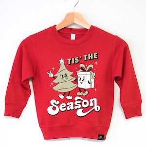 Tis the Season Vintage Christmas Sweater, kids Christmas sweatshirts, youth Christmas sweater for boys, toddler boys Christmas sweater