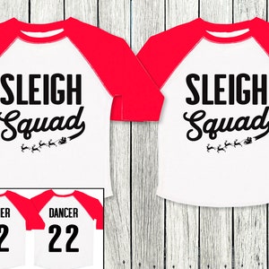SLEIGH SQUAD Kids Christmas Baseball Tee CUSTOM, kids Christmas shirts, Christmas shirt boy toddler, Personalized boys Christmas shirts