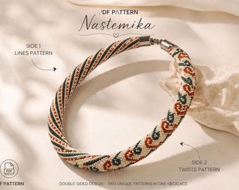 PDF Pattern beaded crochet necklace double-sided