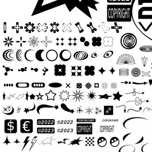 Y2K Over 250 Vectors Svg, Ai, Eps, Pdf, Png, 80s, back to 90s, 2000s