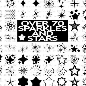 Super Sparkles and Stars, SVG, PNG, Cricut, Silhouette, Clip Art, Vector, Icon, Graphic Design, Logos, Clothing, Ai, Eps, Pdf, Space, Galaxy