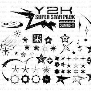 Y2K Super Star Pack Vectors Svg, Ai, Eps, Pdf, Png