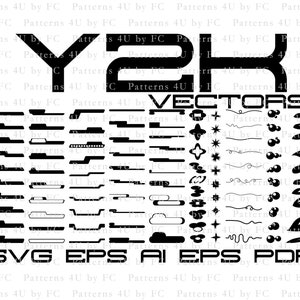 Y2K Aesthetic 100 Vector Icons Bundle, Vectors for Graphic Design, Logos, Clothing, Svg, Ai, Eps, Pdf, Png, 80s, back to 90s, 2000s