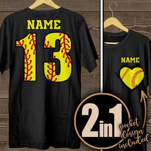 Benutzerdefinierte Softball Herz PNG Shirt mit benutzerdefinierten Softball Team Outfit Jersey Name Nummer Softball Mom Shirt, Spiel Best Time Day Digitaler Download