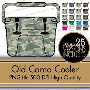 Pacote PNG de refrigerador camuflado antigo, camuflagem de caça, sublimação, design digital, camisa militar, lago, praia, país, design, verão, velha escola