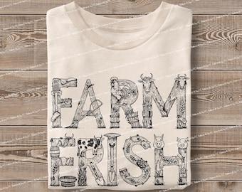 Farm Life PNG: Farmer T-Shirt Designs, Boho Flower Clipart (Digital Download)
