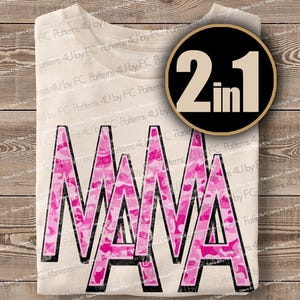 Pink Camo Mama PNG: Old School Camouflage Sublimation Design (Digital Download)