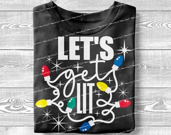 PNG: Diseño de camiseta con luces navideñas retro (descarga digital)