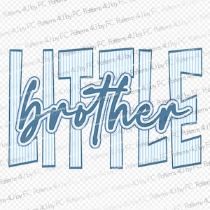 Little Brother PNG: Seersucker Blue, Sublimation Design (Digital Download)