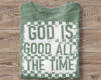 God is Good PNG: Retro Bible Verse, Christian Sublimation Design