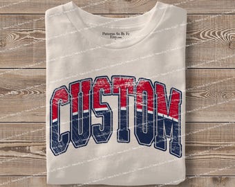Distressed Varsity Custom Mascot PNG, High School Sport Personalized Team Name School Spirit Shirt Design Sublimation Digital Download