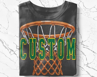 Personalized Retro Grunge Mascot Basketball PNG: Custom Team Design (Digital Download