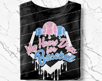 Baseball Drip Valentines PNG: Pastel Sublimation Design (Digital Download)
