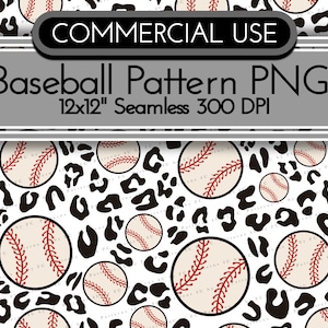 Baseball und Gepard PNG, Nahtloses Muster, Tierdruck, Digitalpapier, Sublimationsdownload, druckbarer Gepardenhintergrund, Baseball 2 in 1
