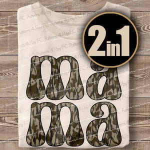 Meisjes jagen op westerse Camo Mama PNG, jachtcamouflagesublimatie campingshirtontwerpen digitale download, militair, meer, strand, old school
