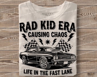 Rad Kid Era PNG: Toddler Trendy Shirt Sublimation Design (Digital Download