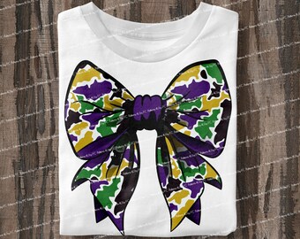 Mardi Gras Coquette Bow PNG: Louisiana Carnival Shirt Design (Digital Download)