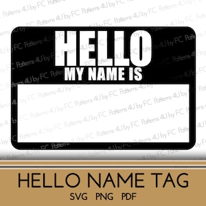 Hello My Name is SVG PNG Bundle, Hello My Name is Name Tag Svg Png, Digital Download, Cricut, Silhouette Cut files Clip Art Color PNG Bundle