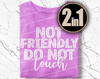 Nieprzyjazny, nie dotykać PNG: Projekt koszulki w stylu retro grunge (pobranie cyfrowe)