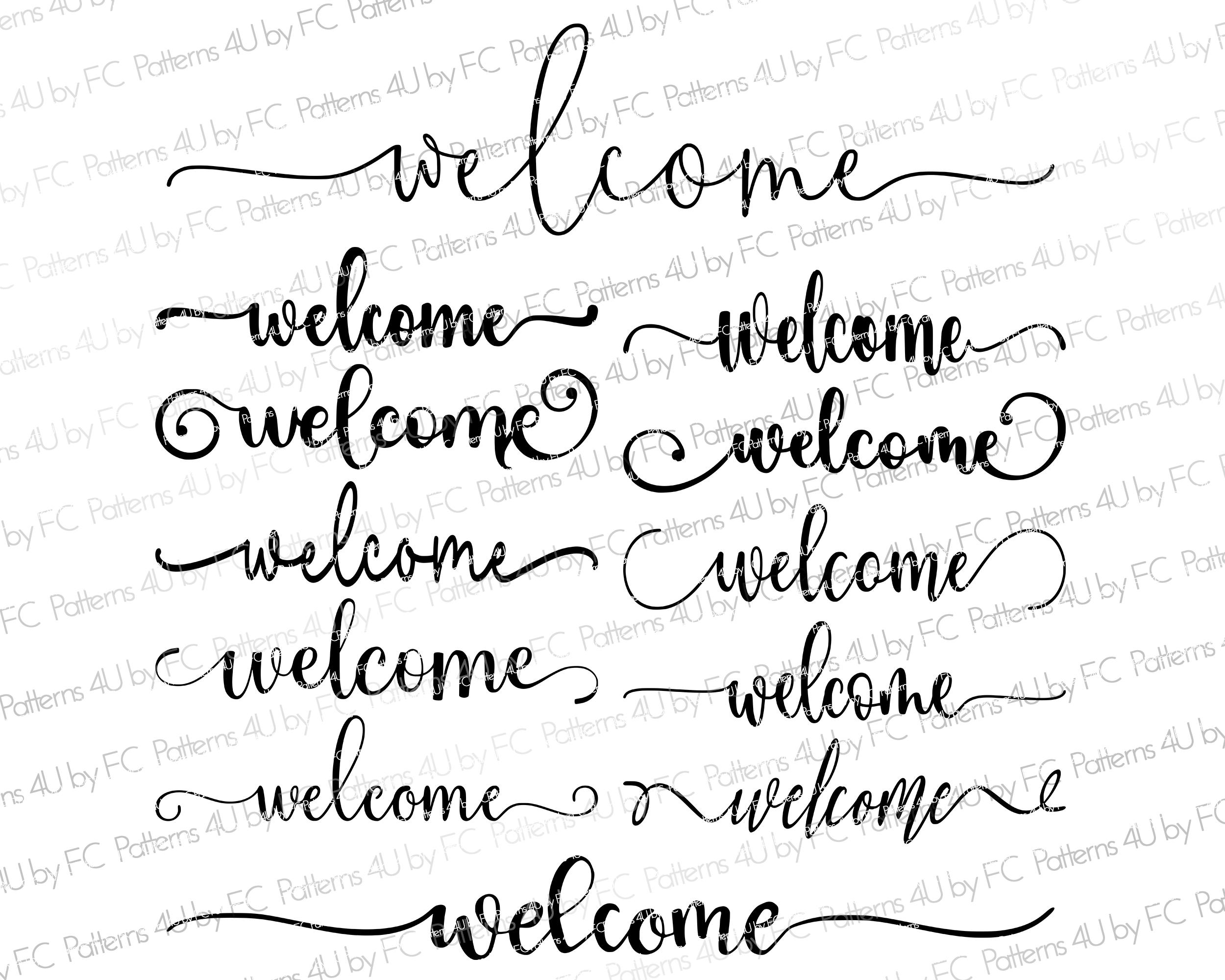 Welcome SVG, Welcome Sign PNG Hand Lettered Cursive Text Handwritten ...