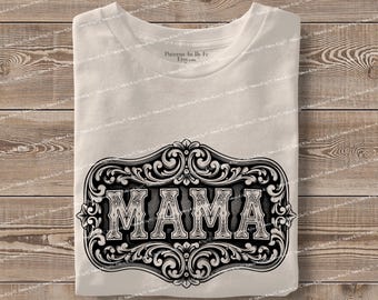 Western Mama PNG: ontwerp met verweerd retro cowgirl-ontwerp (digitale download)