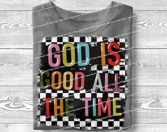 God is Good PNG: Retro Bible Verse, Christian Sublimation Design