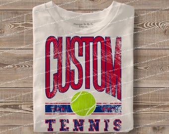 Personalized Mascot Tennis PNG: Custom Team Design (Digital Download