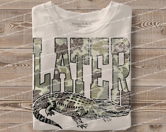 Funny Alligator PNG: Sarcastic Camo Design (Digital Download, 300 DPI)