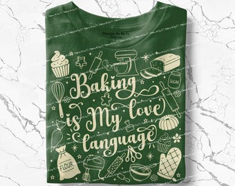 Baking PNG Doodle Design, Bakery Clipart Sublimation Kitchen Art, Baker Gift Digital Download
