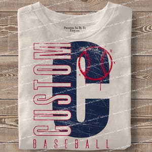 Personalized Initial Mascot Baseball PNG: Distressed Custom Team Design (Digital Download)