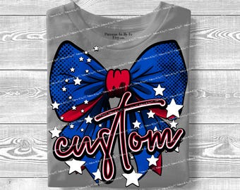Custom Mascot Personalized Team PNG: Game Day Coquette Bow Stars Cheer Design (Digital Download)