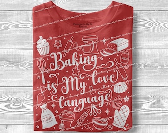 Baking PNG Doodle Design, Bakery Clipart Sublimation Kitchen Art, Baker Gift Digital Download