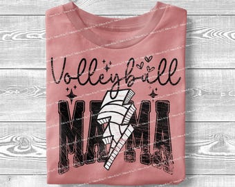 Volleyball Mama Varsity PNG: Lightning Sublimation (Digital Download)