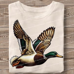 Flying Mallard Duck PNG: Vintage Hunter Sublimation (Digital Download)