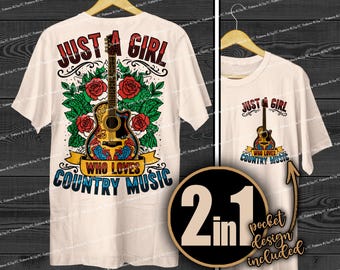 Country Music Cowgirl PNG: Projekt koszulki w stylu retro western (pobranie cyfrowe)