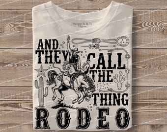 Trendy Western Rodeo PNG: Retro Cowboy Quote, Sublimation Design (Digital Download