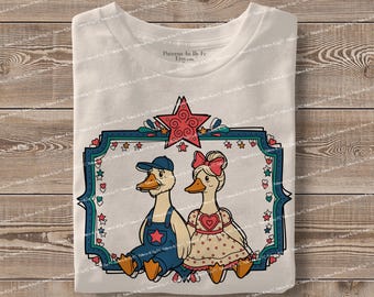Thrifted Geese Vintage Grandma PNG Preppy Retro Sublimation Trendy Shirt Design (Digital Download)