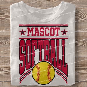 Personalized Softball Team Mascot PNG: Custom School Design (Digital Download