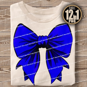 Kokette blaue Schleife PNG Bundle Sublimation Digitales Design Trendige PNG Weihnachten Shirt Design Clipart, kariert, Leopard, Chevron, Lehrer Schleife