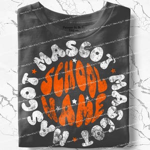 Mascotte personnalisée Word Art Design rétro en PNG vieilli, mascotte de sport d'équipe personnalisée, sublimation de chemise (téléchargement numérique)