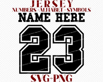 Jersey Number SVG Alphabet: Sports Font Template (Digital Download)