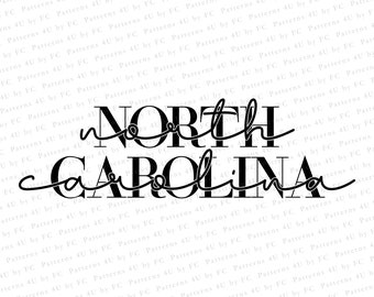 North Carolina SVG: Hand-Drawn State Design (Digital Download)
