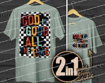 God is Good Retro Bible Verse PNG: Christian Sublimation Design (Digital Download)