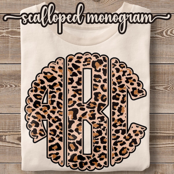 Leopardfärgat monogramalfabet PNG-filer (digital nedladdning)