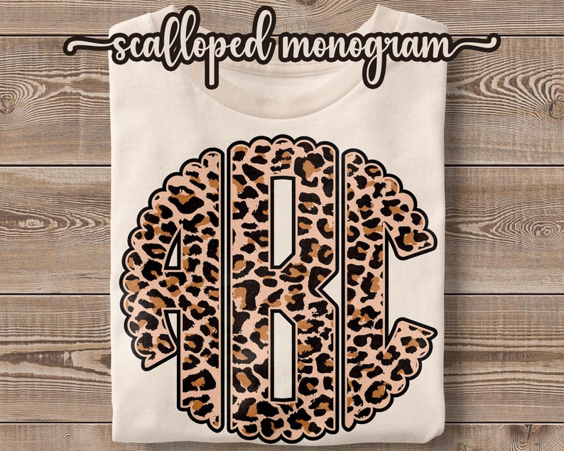 Monogram Leopard Leopard Scalloped Monogram Alphabet PNG Files (digital Download) - Etsy