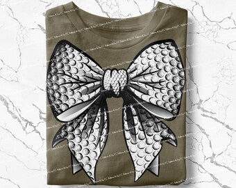 Golf Coquette Bow PNG: Vintage Sublimation Design (Digital Download)