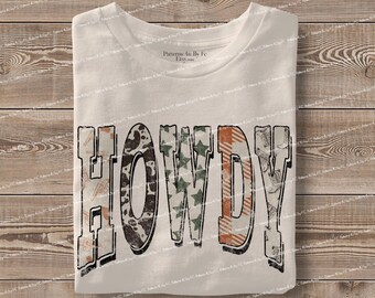 Howdy PNG, Western Halloween Sublimation, Cowboy Checkered Design, Rustic Digital Download