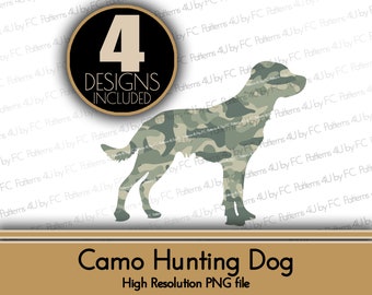 Camo Hunting Dog PNG: Camouflage Sublimation Design (4-in-1 Mini Bundle)