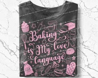 Baking PNG Doodle Design, Bakery Clipart Sublimation Kitchen Art, Baker Gift Digital Download